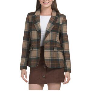 RACHEL ZOE Beige/Brown Blazer With Elbow Patches